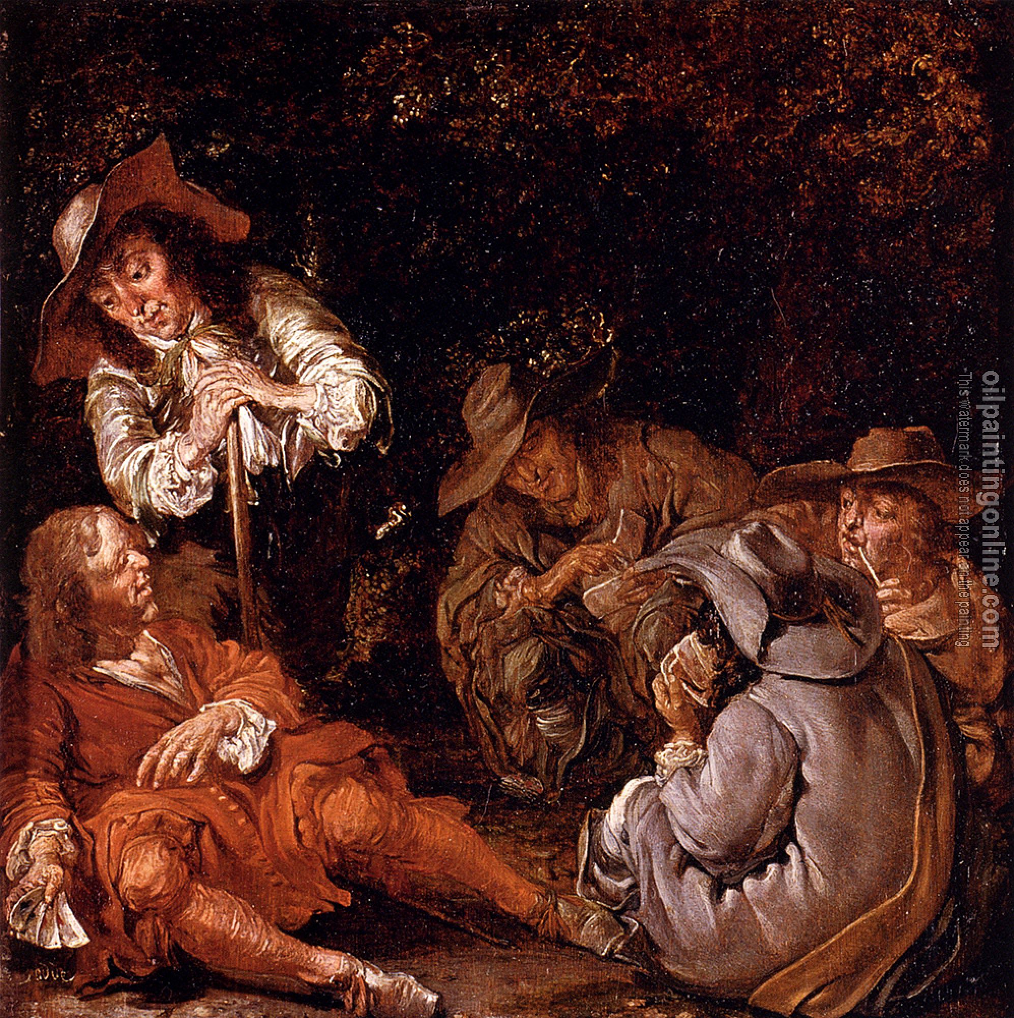 Pieter Codde - Travelers Resting On A Path